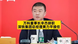 萬科董事長辛杰辭職，深鐵集團總經理黃力平接任