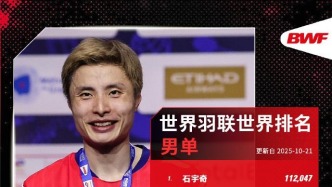 世界羽聯(lián)最新世界排名揭曉 中國隊(duì)包攬三項(xiàng)世界第一