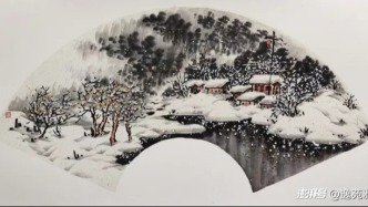 畫作賞析丨扇面山水，劉芙蓉筆下的詩意棲居