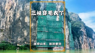 瞿塘峽的懸崖峭壁竟然穿上了“綠色毛衣”，你們見過嗎？