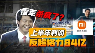 雷軍殺瘋了？上市7年多，上半年利潤反超格力84億