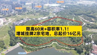 限高60米+容積率1.1，增城掛牌2宗宅地，總起價(jià)16億元