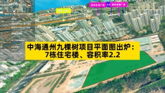 中海通州九棵树项目平面图出炉：7栋住宅楼、容积率2.2