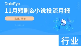 11月应用投流月报：短剧素材量增356万组，知乎小说持续发力