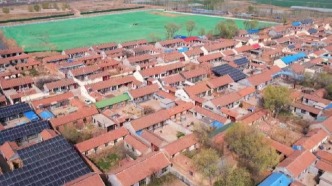 航拍美丽乡村，德州市陵城区临齐街道，曹都龙村全景