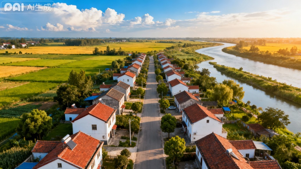 航拍美丽乡村，陵城区临齐街道西陈家村美丽风景