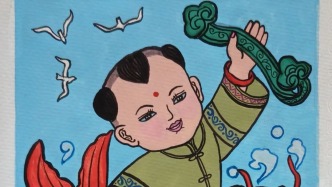 非遗上新！“靖宇农民画”《福娃送福》传递质朴新春祝福