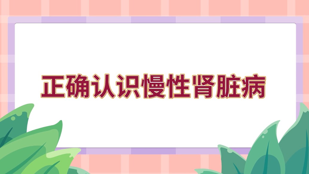 正確認(rèn)識(shí)慢性腎臟病