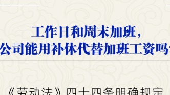 工作日和周末加班，公司能用补休代替加班工资吗？