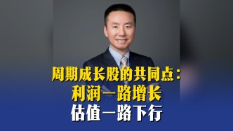 周期成長股的共同點：利潤一路增長，估值一路下行