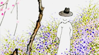 龍?zhí)ь^ | 老樹：寒冬已過去，春草又生發(fā)，獨行空山里，一路是狂花