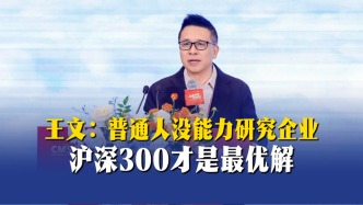 王文：普通人沒能力研究企業(yè)，滬深300才是最優(yōu)解