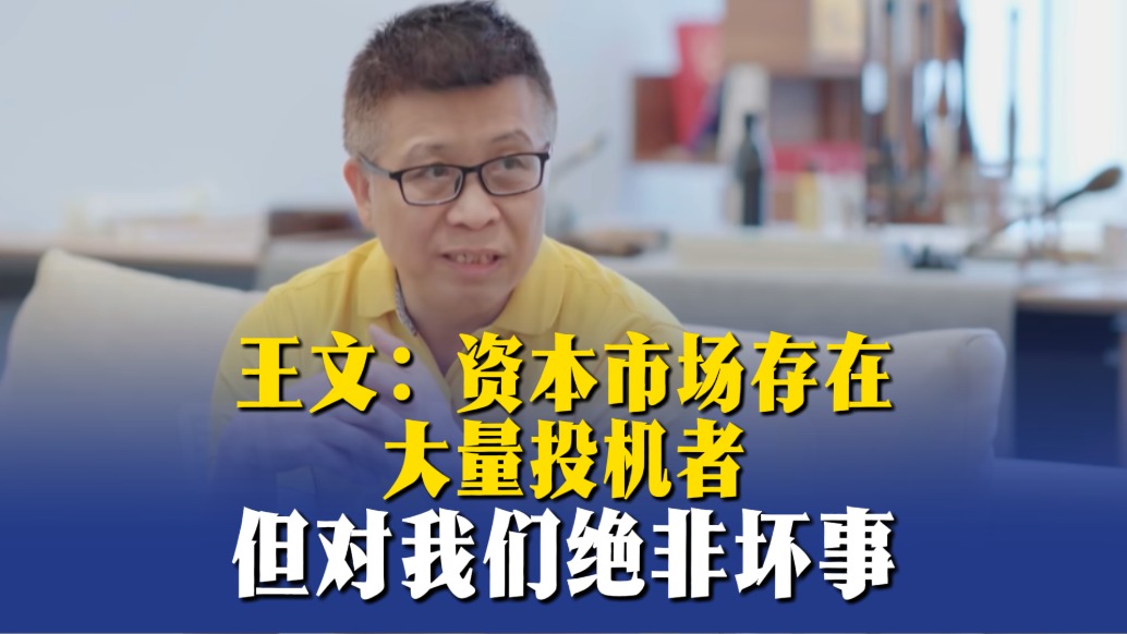 王文：資本市場(chǎng)存在大量投機(jī)者，但對(duì)我們絕非壞事