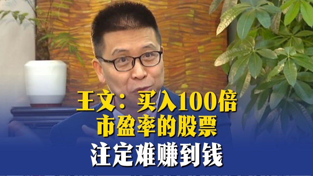 王文：买入100倍市盈率的股票注定难赚到钱