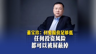 董寶珍：只要報(bào)價(jià)足夠低，任何投資風(fēng)險(xiǎn)都可以被屏蔽掉