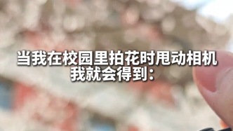 當我在校園里拍花時甩動相機，我就會得到——