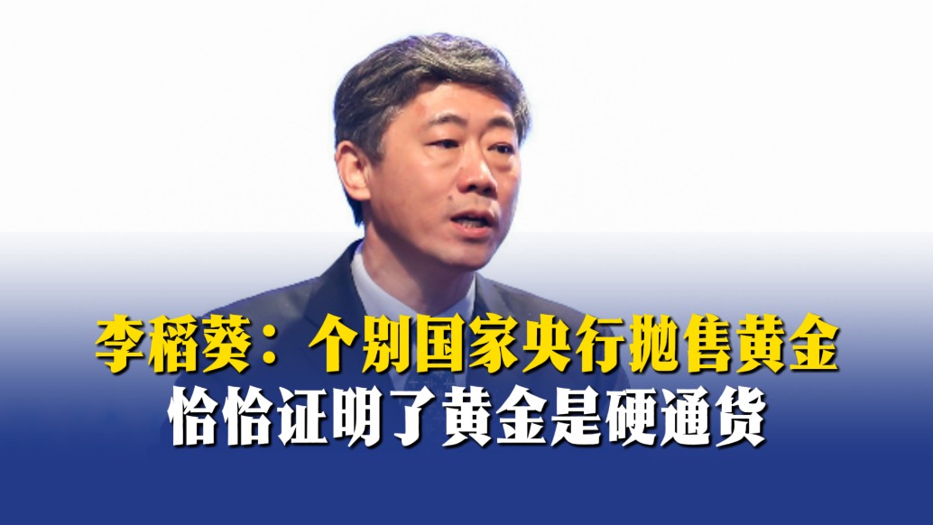 李稻葵:个别国家央行抛售黄金,恰恰证明了黄金是硬通货