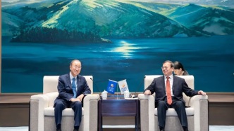 陈靖会见联合国原秘书长潘基文