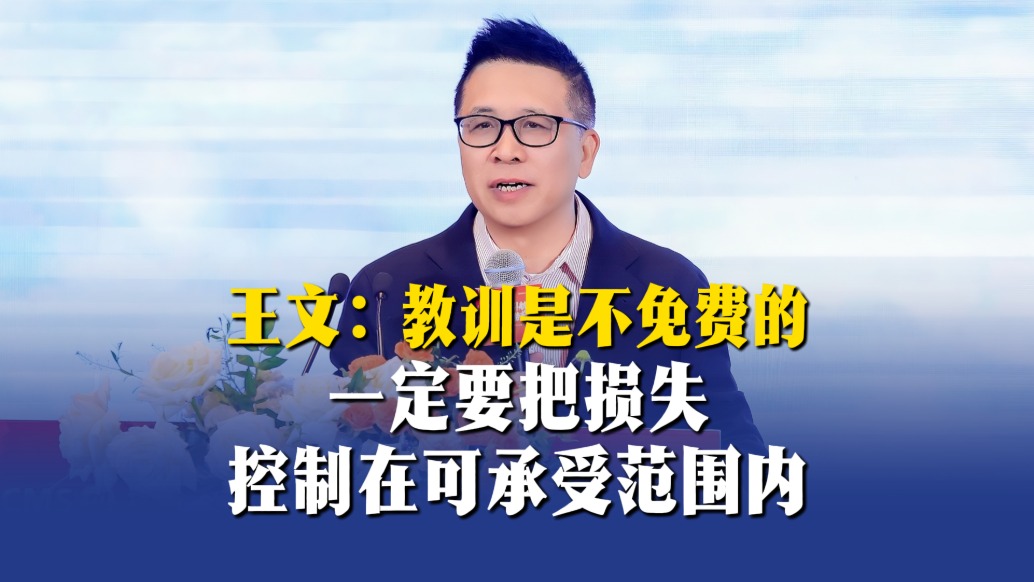 王文：教训是不免费的，一定要把损失控制在可承受范围内