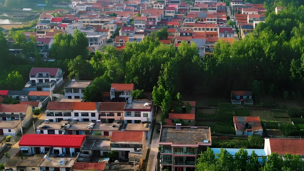 航拍美丽乡村，陵城区郑家寨镇碱场店村美丽风景