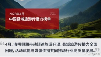 2026年4月中國縣域旅游傳播力榜單