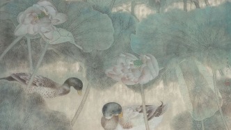 江宏偉：水禽入荷塘