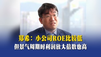 郑希：小公司ROE比较低，但景气周期时利润放大倍数也高