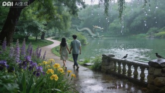 仲夏雨后的公园