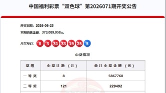 6月23日福彩开奖公告