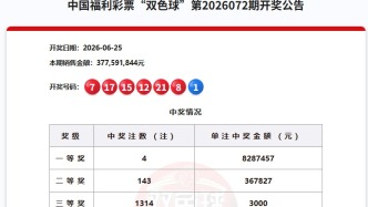 6月25日福彩开奖公告