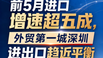 前5月进口增速超五成，外贸第一城深圳进出口趋近平衡
