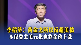 李稻葵：黄金之所以反超美债，不仅靠去美元化也靠金价上涨