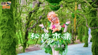 七彩森林秘境市集：木屋鲜花配精灵NPC，如同闯进现实版的绿野仙踪