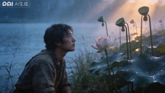 荷花不惧雨打风吹去