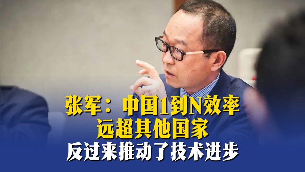张军:中国1到N效率远超其他国家,反过来推动了技术进步