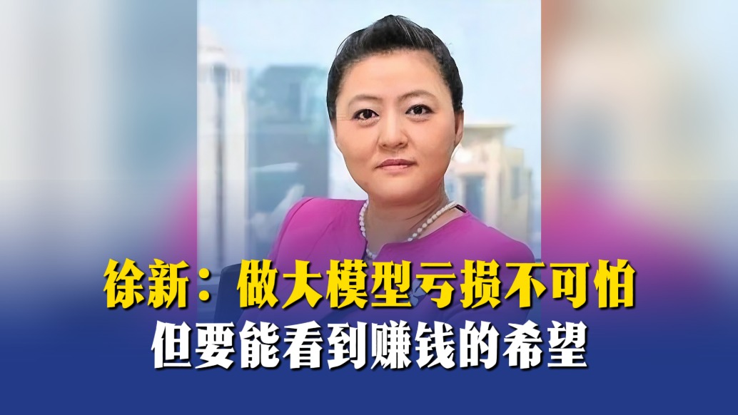 徐新：做大模型亏损不可怕，但要能看到赚钱的希望