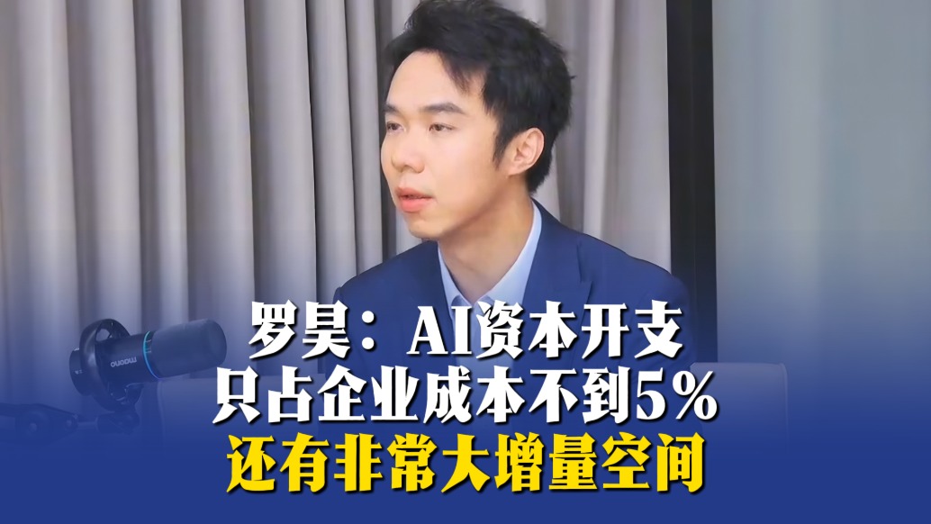 罗昊:AI资本开支只占企业成本不到5%,还有非常大增量空间