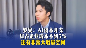 罗昊：AI资本开支只占企业成本不到5%，还有非常大增量空间