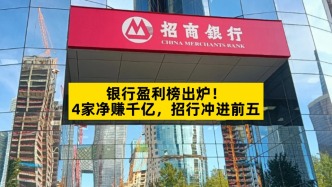 银行盈利榜出炉：4家净赚千亿，招行冲进前五