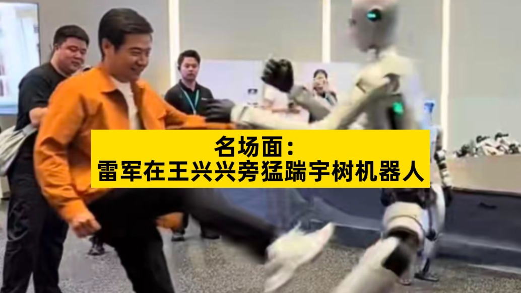 名场面:雷军在王兴兴旁猛踹宇树机器人