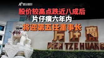 股价较高点跌近八成后，片仔癀六年内将迎第五任董事长