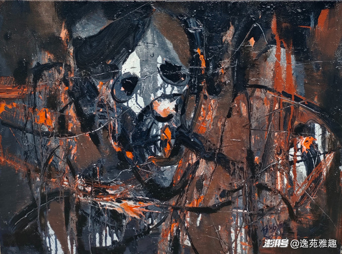 画作赏析·墨色涅槃，王为钢抽象画中的灵魂震颤