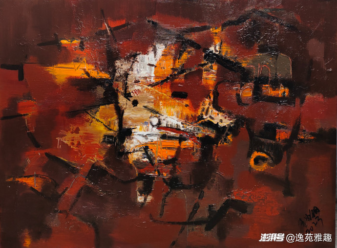 画作赏析·墨色涅槃，王为钢抽象画中的灵魂震颤