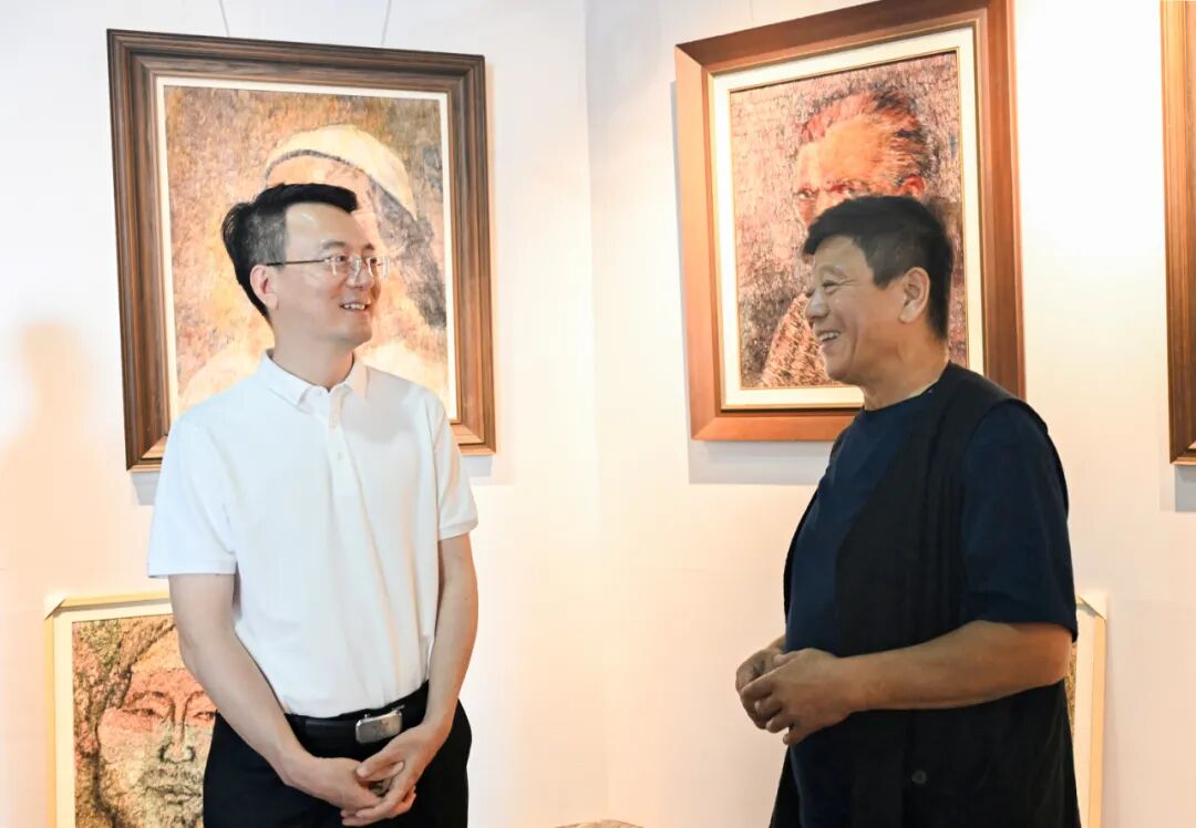 顾刚拜访中国科学院院士陈学思，中国工艺美术大师冯宇平、韩威壮