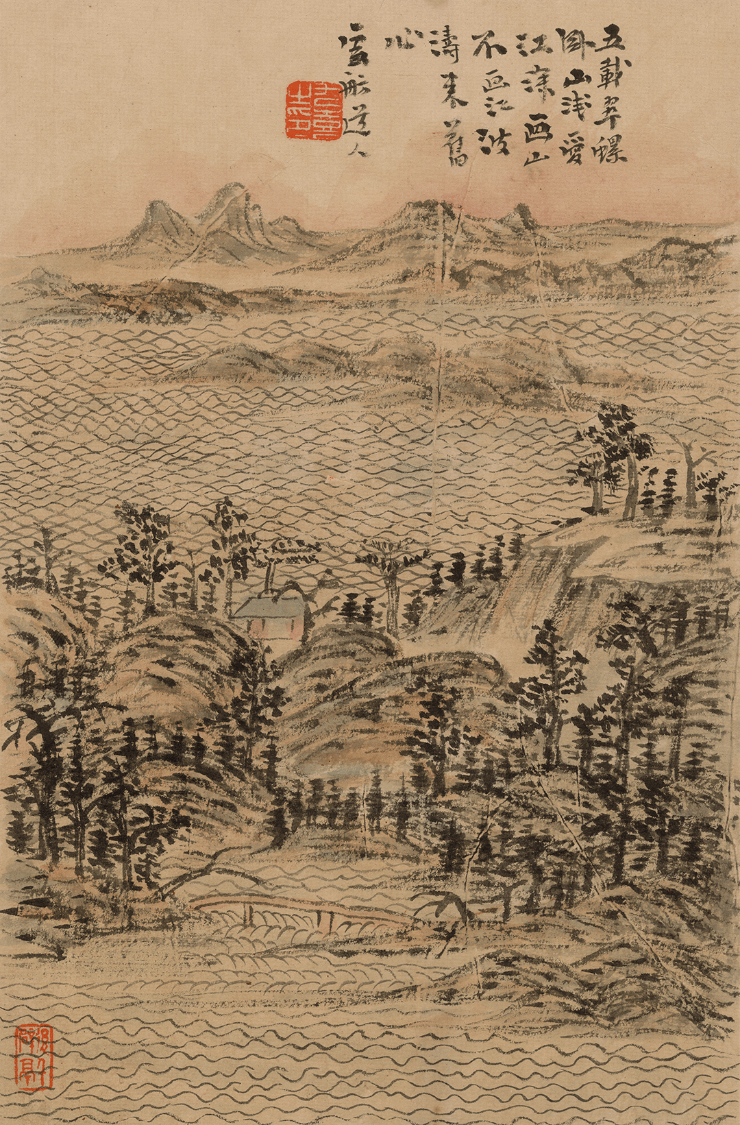 鲁九喜：临雪庄山水册