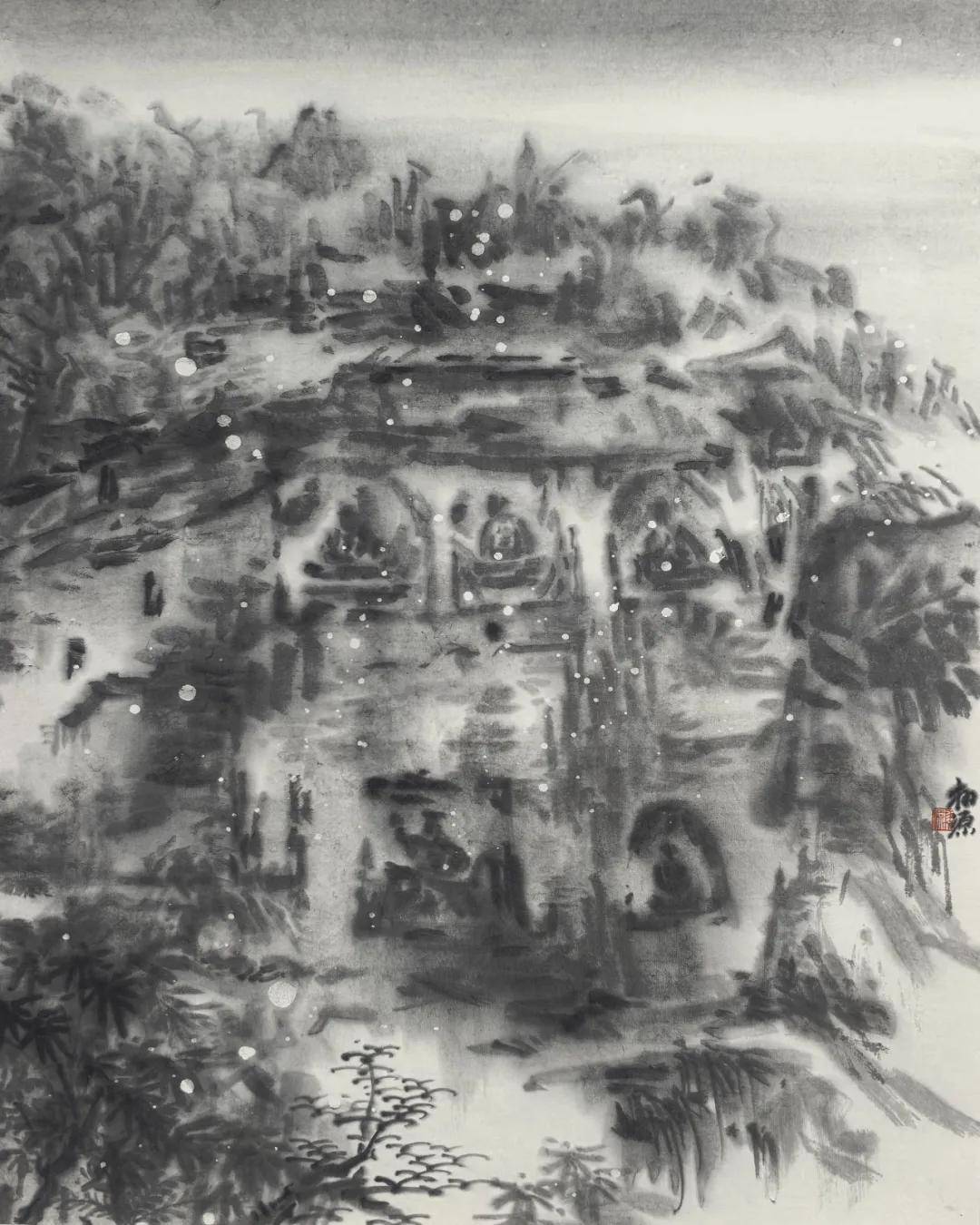 曹广执笔寻崖佛，一纸烟岚话巴蜀——石窟山水创作探析