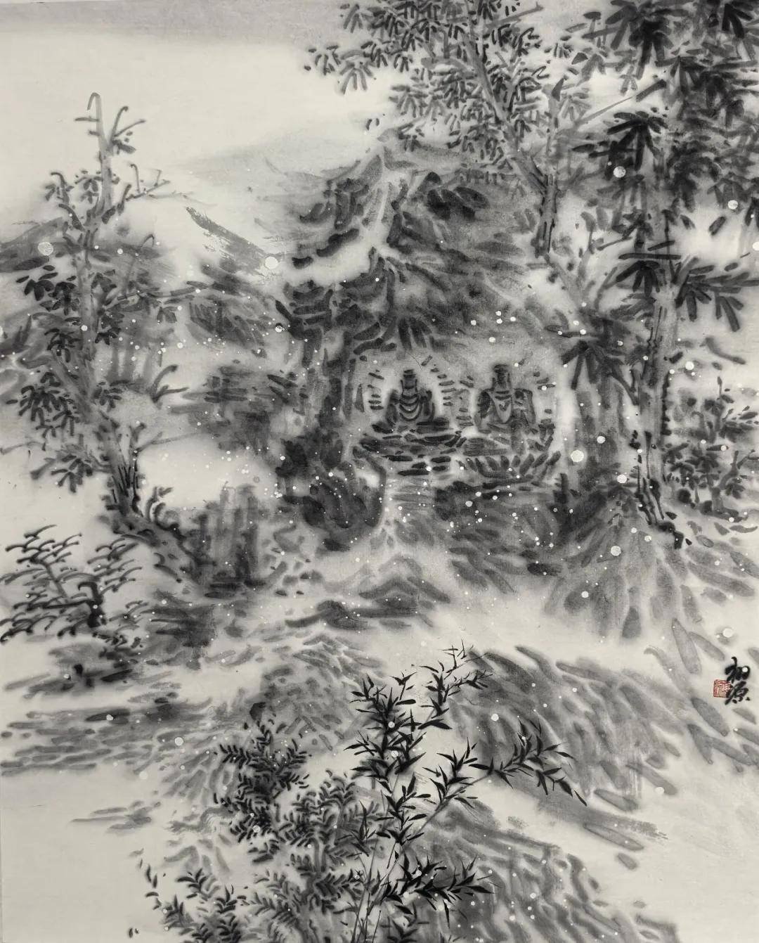 曹广执笔寻崖佛,一纸烟岚话巴蜀——石窟山水创作探析