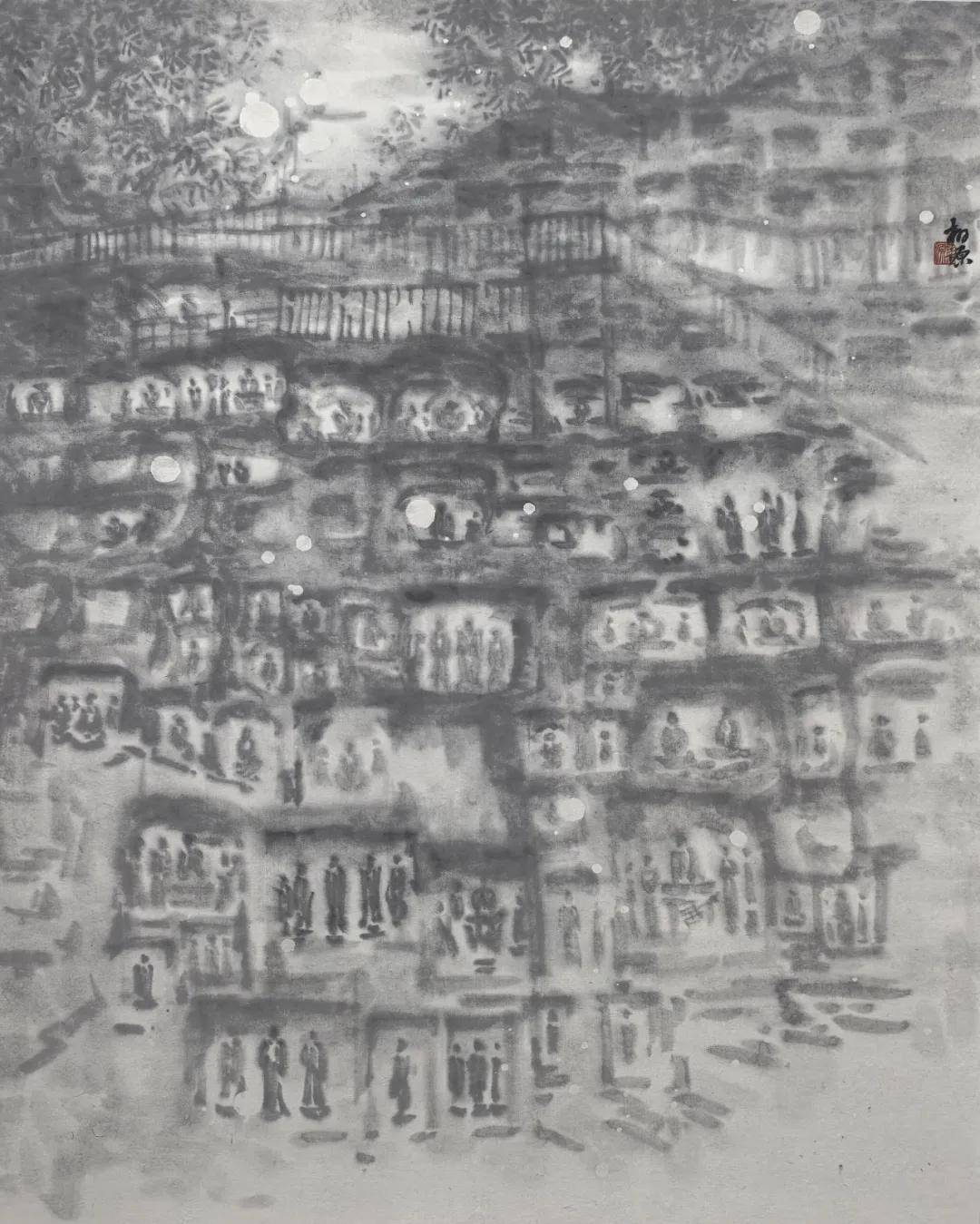 曹广执笔寻崖佛,一纸烟岚话巴蜀——石窟山水创作探析