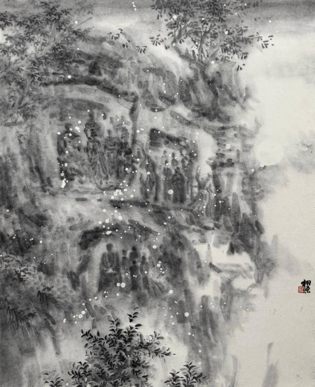 曹广执笔寻崖佛，一纸烟岚话巴蜀——石窟山水创作探析
