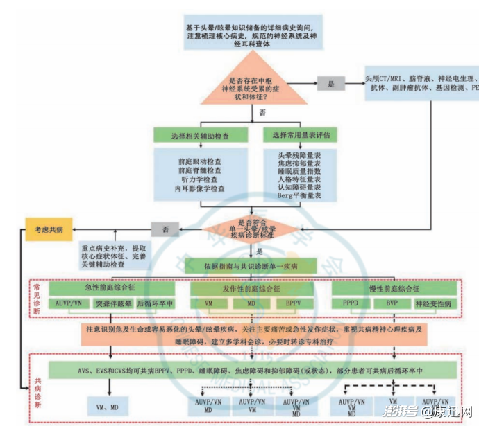 头晕、眩晕反复发作找不到病因?请查收这份前庭疾病共病诊疗流程图
